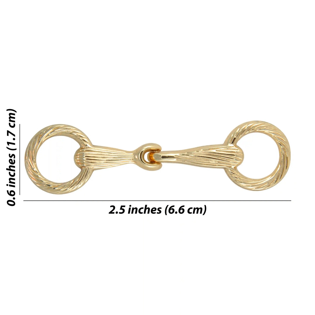 Ribbed Gold Horse Bit Horse bit Buckle