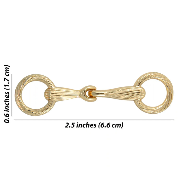 Ribbed Gold Horse Bit Horse bit Buckle