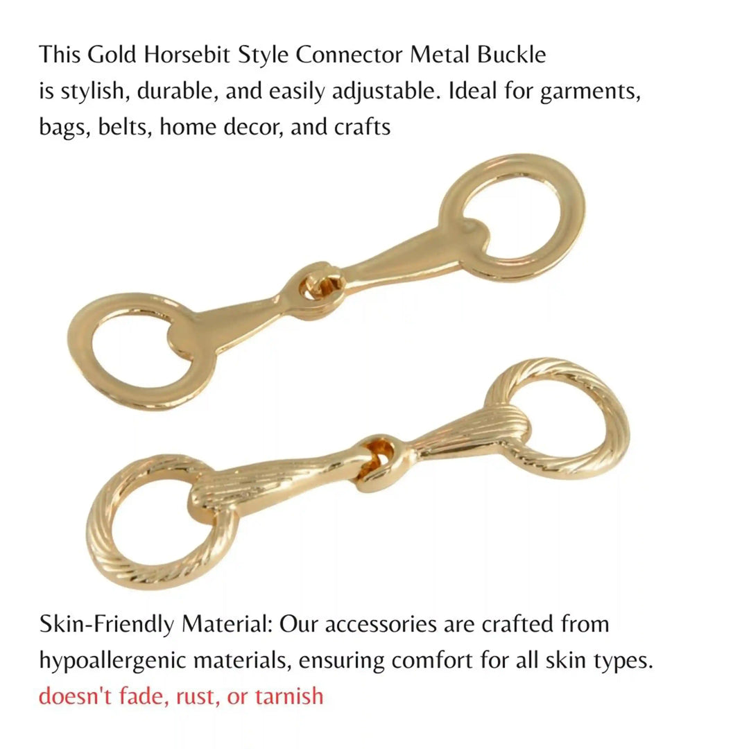 Ribbed Gold Horse Bit Horse bit Buckle