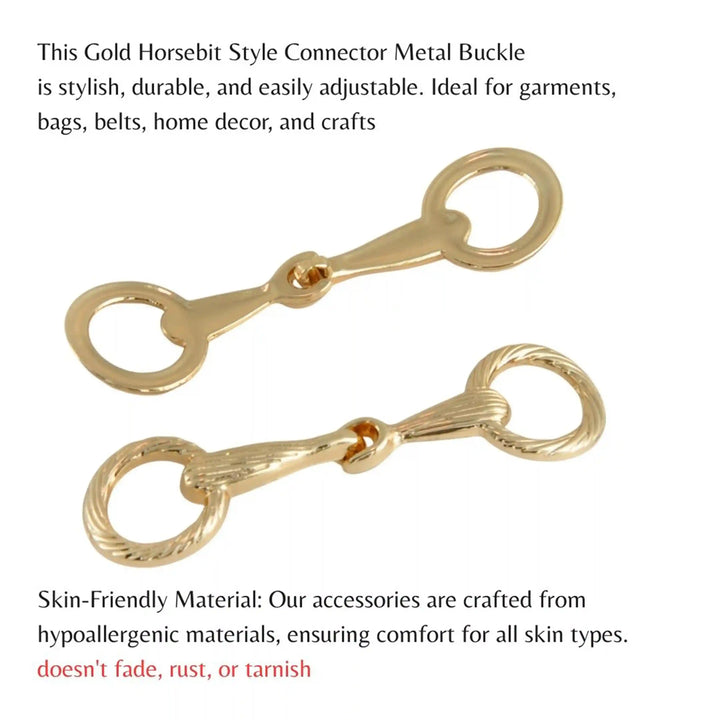 Ribbed Gold Horse Bit Horse bit Buckle