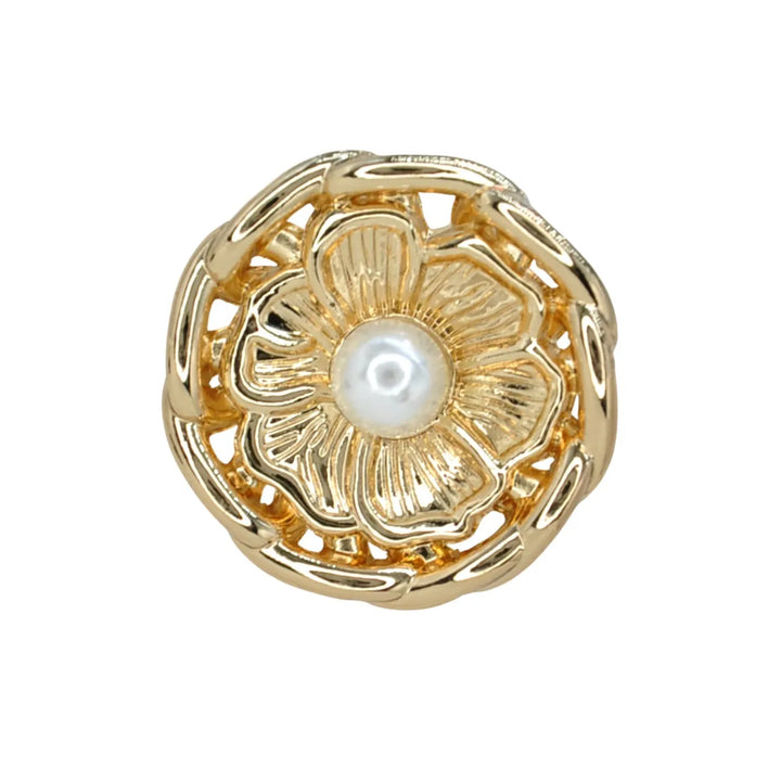 Vintage Blossom Pearl Metal Button | 18mm (28L) & 23mm (36L)