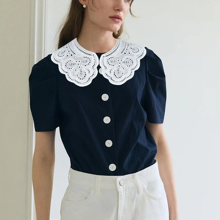 Floral Guipure Peter pan Collar