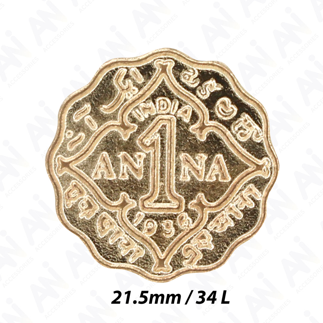 1 Anna Metal Coin Buttons