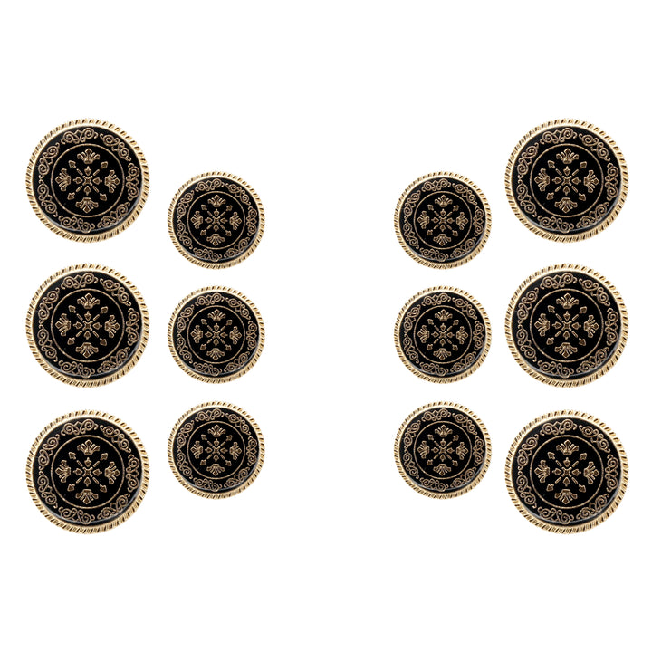 Ornate Metal Buttons with Floral Motif