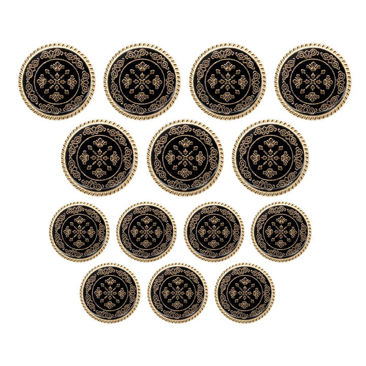 Ornate Metal Buttons with Floral Motif