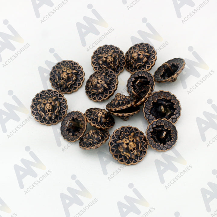 Lion Head Buttons for Clothing and Accessories