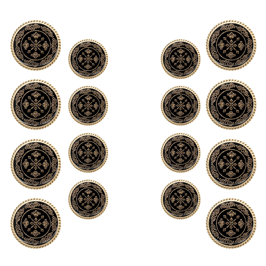 Ornate Metal Buttons with Floral Motif