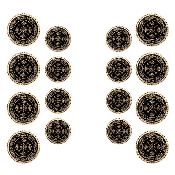 Ornate Metal Buttons with Floral Motif