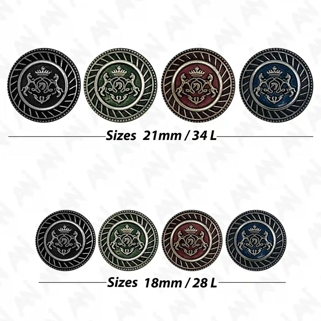 Royal Insignia Metal Buttons | 18mm & 21mm