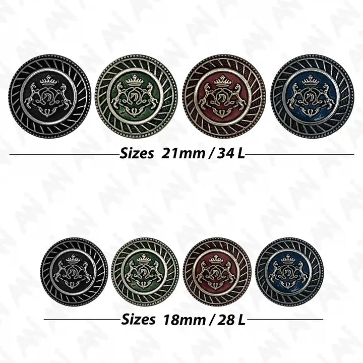 Royal Insignia Metal Buttons | 18mm & 21mm