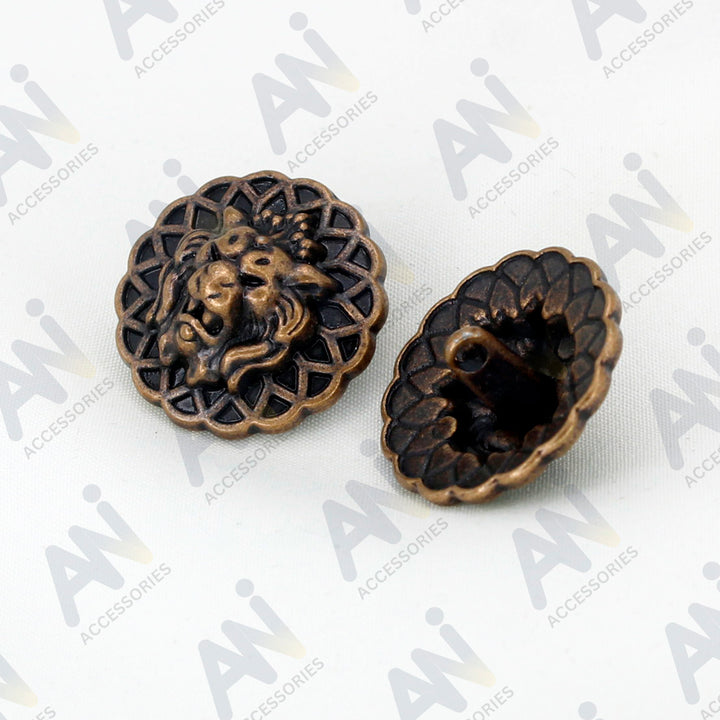 Lion Head Buttons for Clothing and Accessories