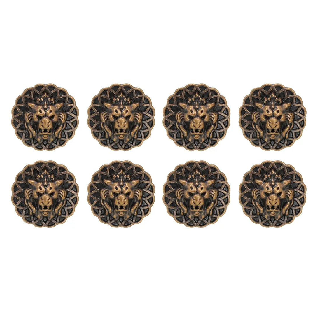 Lion Head Buttons for Clothing and Accessories | 18mm(28L) & 22mm(34L)