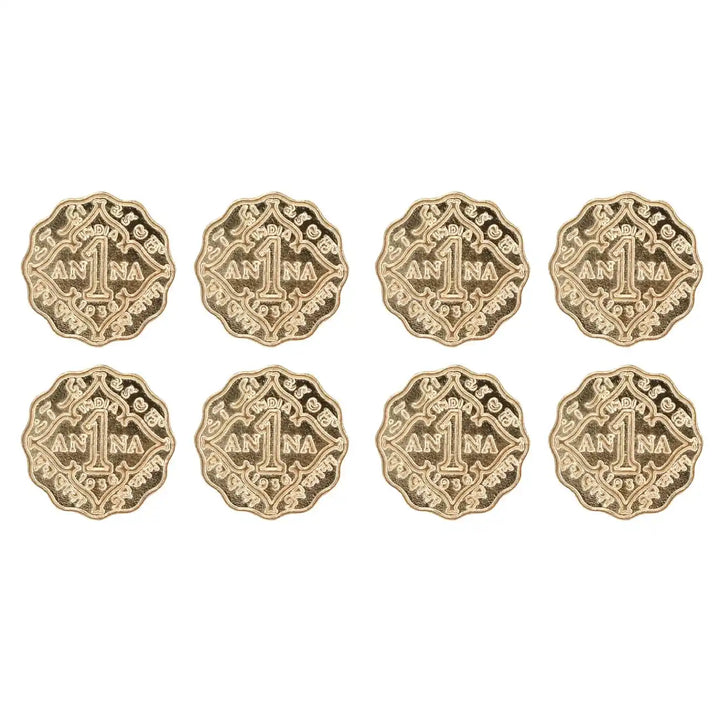 1 Anna Metal Coin Buttons | 17mm(27L) & 22mm(34L)