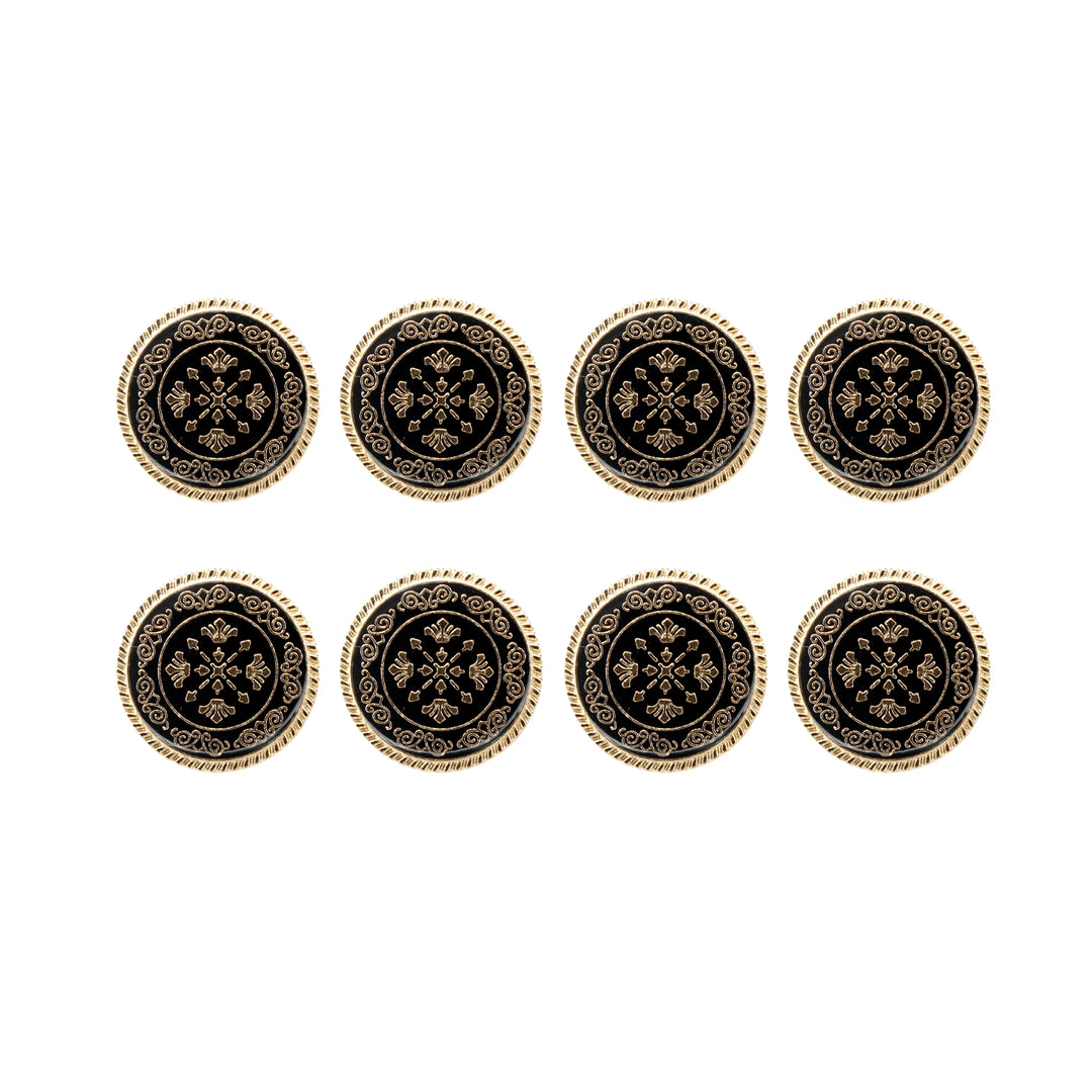 Ornate Metal Buttons with Floral Motif