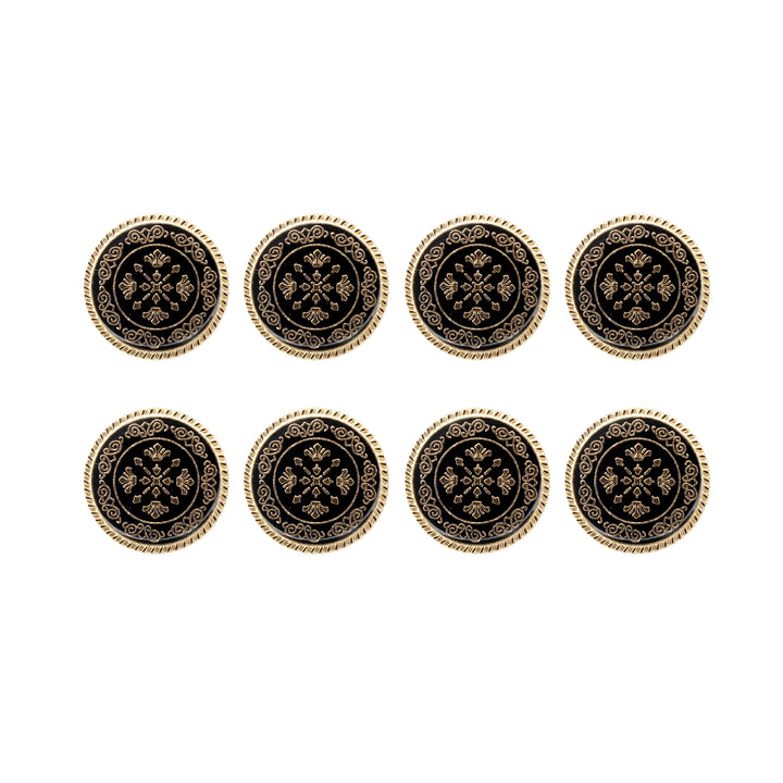 Ornate Metal Buttons with Floral Motif