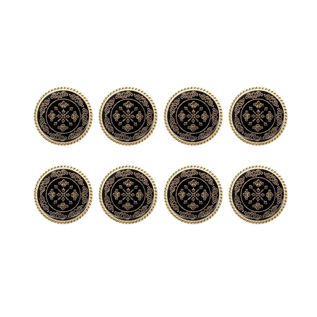 Ornate Metal Buttons with Floral Motif | 17mm(27L) & 21mm(34L)