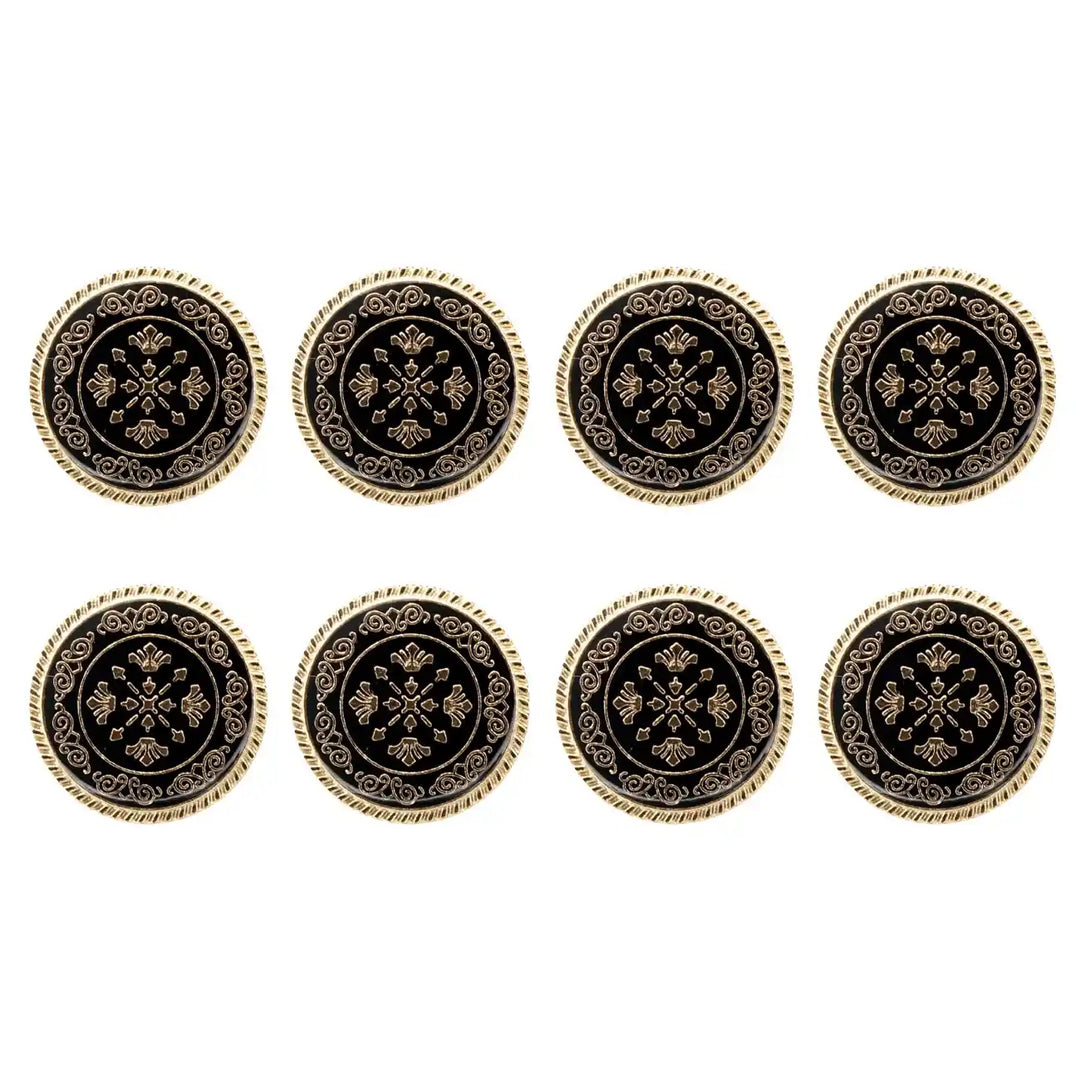 Ornate Metal Buttons with Floral Motif | 17mm(27L) & 21mm(34L)