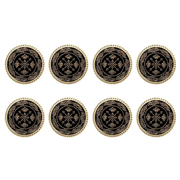 Ornate Metal Buttons with Floral Motif | 17mm(27L) & 21mm(34L)