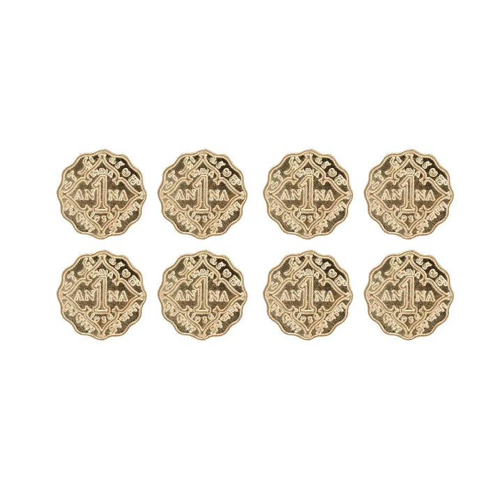 1 Anna Metal Coin Buttons | 17mm(27L) & 22mm(34L)