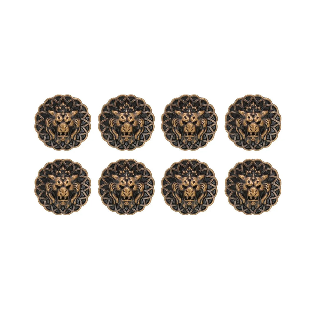 Lion Head Buttons for Clothing and Accessories | 18mm(28L) & 22mm(34L)