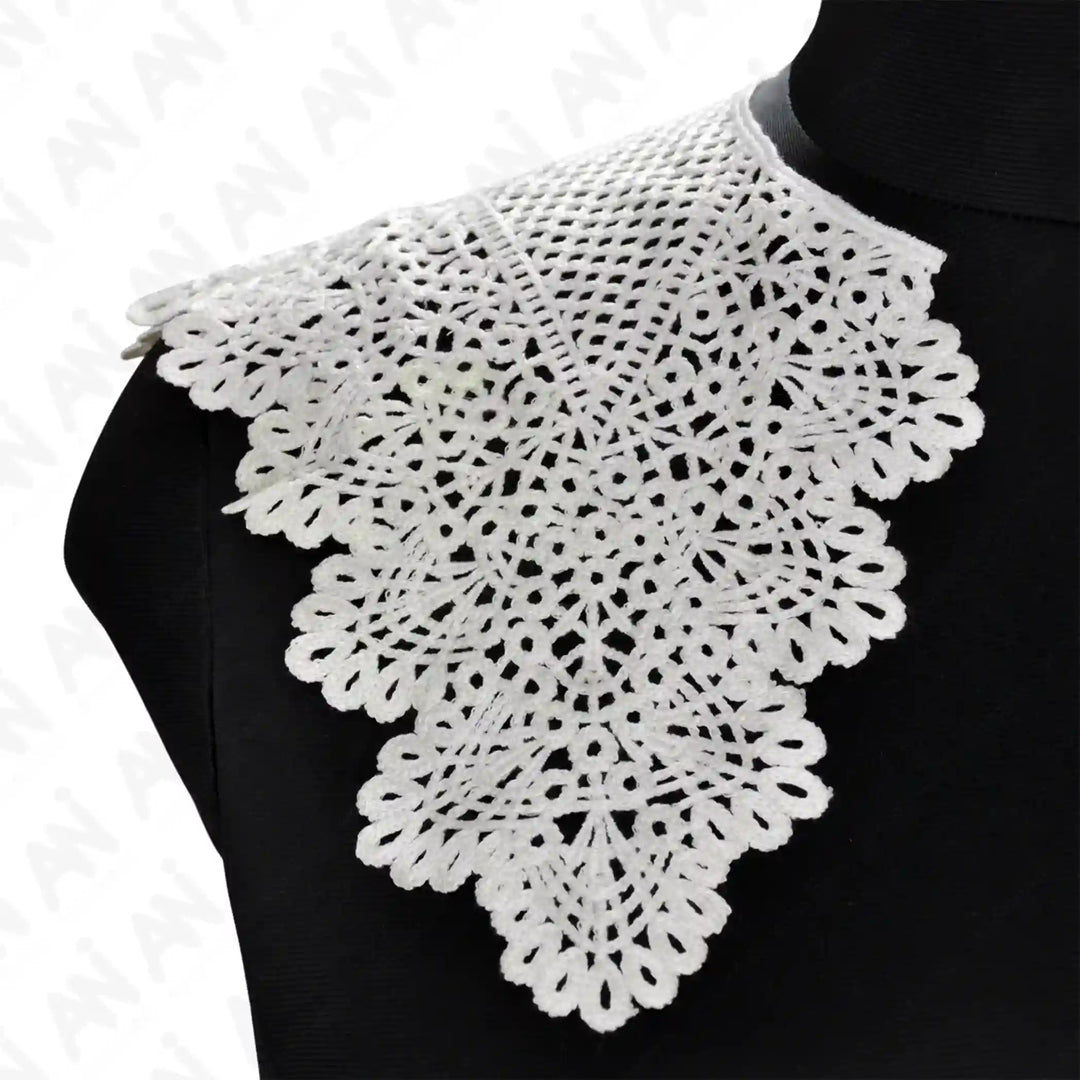 Decorative neckline bib collar with elegant embroidery detail, perfect for dresses, kurtis and blouse styling looks