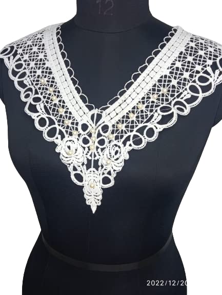 Designer V neckline by Ani Accessories for women’s dresses and shirts featuring elegant sew-on design details