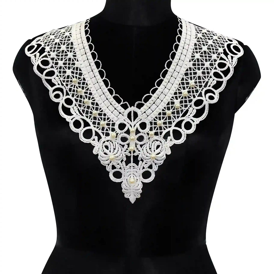 Designer V neckline front view by Ani Accessories styled on women’s outfit highlighting sleek and premium craftsmanship