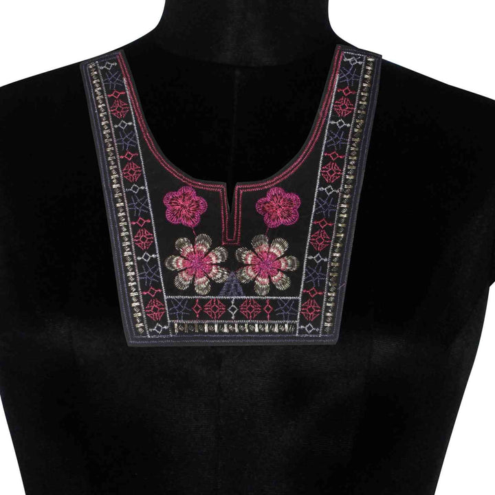 Designer delicate floral art ethnic neckline adding soft charm to ethnic dresses and kurtis Ani Accessories