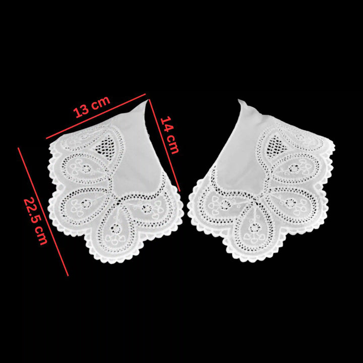 Designer floral embroidery Peter Pan collar for women, perfect for elegant and classic styling