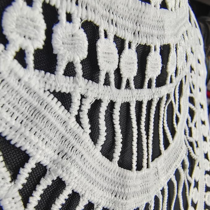 Detailed close-up view of large sew-on neckline by Ani Accessories showing elegant design and neat finishing