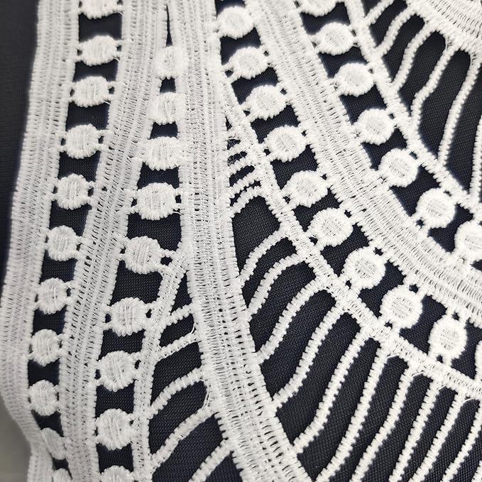 Detailed close-up view of large sew-on neckline by Ani Accessories showing elegant design and neat finishing