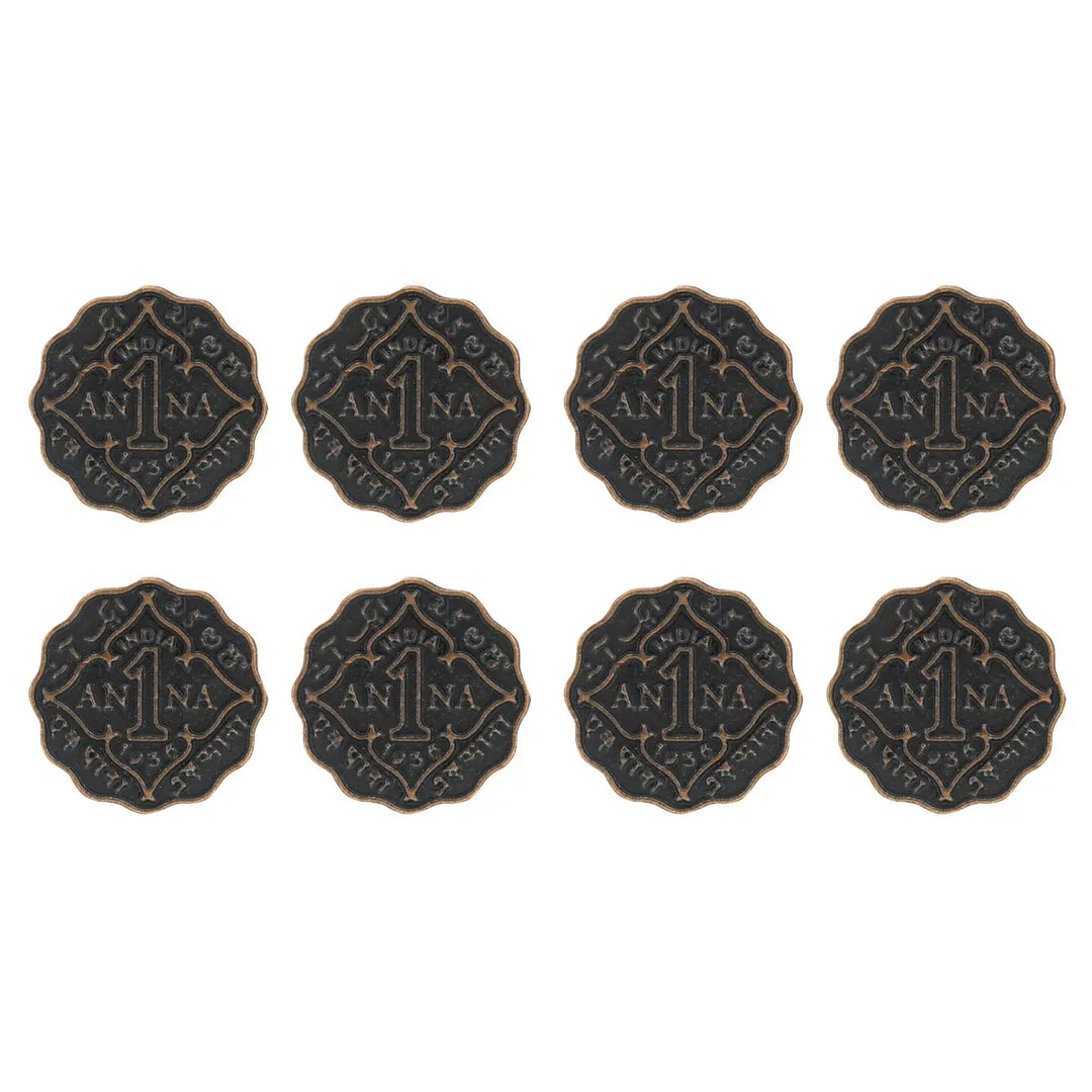 1 Anna Metal Coin Buttons | 17mm(27L) & 22mm(34L)