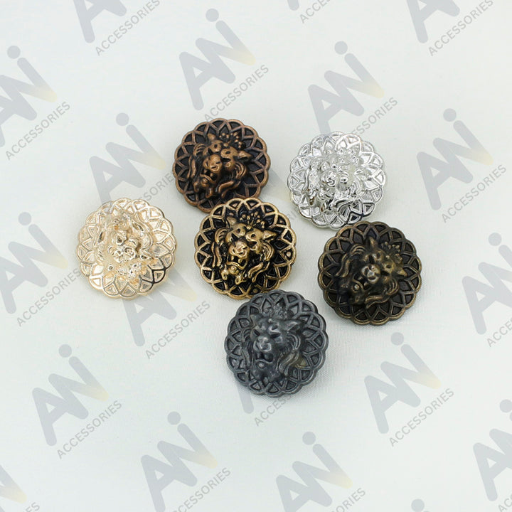 Lion Head Buttons for Clothing and Accessories