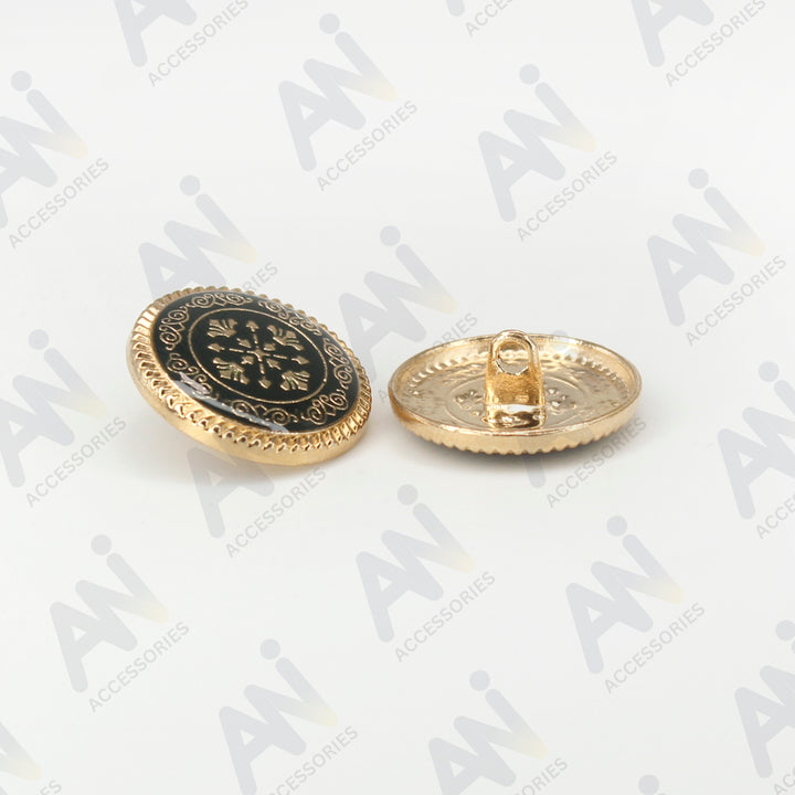 Ornate Metal Buttons with Floral Motif