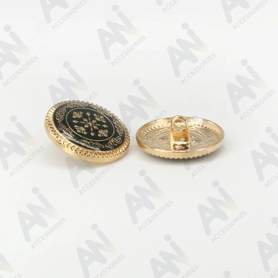 Ornate Metal Buttons with Floral Motif | 17mm(27L) & 21mm(34L)