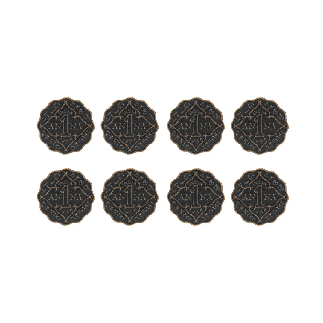 1 Anna Metal Coin Buttons | 17mm(27L) & 22mm(34L)