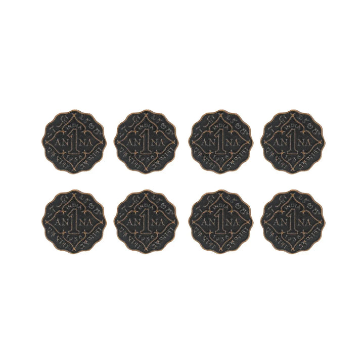 1 Anna Metal Coin Buttons | 17mm(27L) & 22mm(34L)