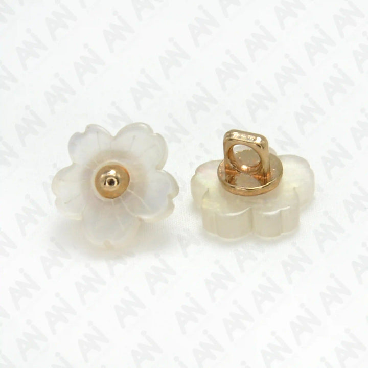 Floral Flower Style Resin Buttons | 12mm
