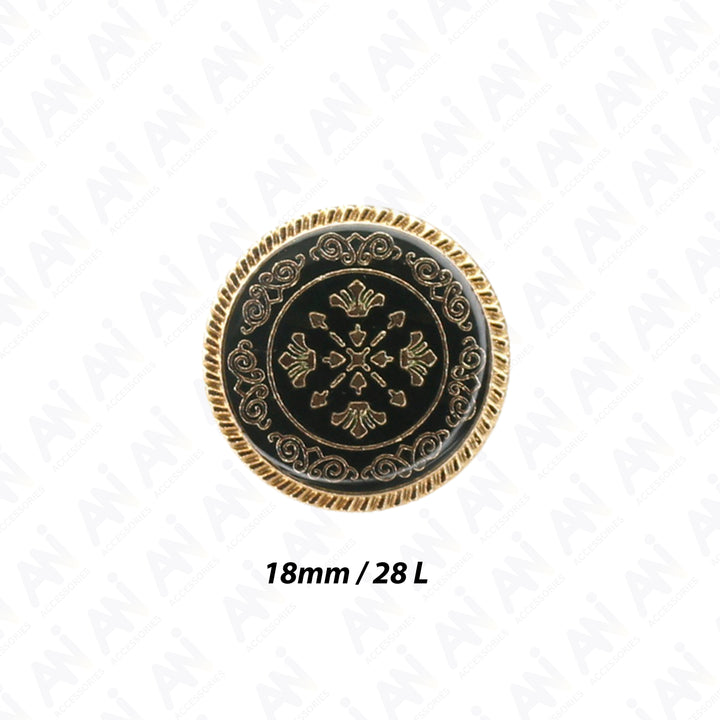 Ornate Metal Buttons with Floral Motif