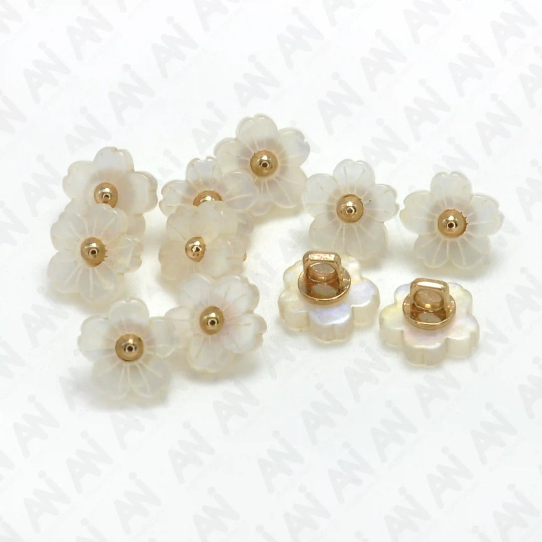 Floral Flower Style Resin Buttons | 12mm