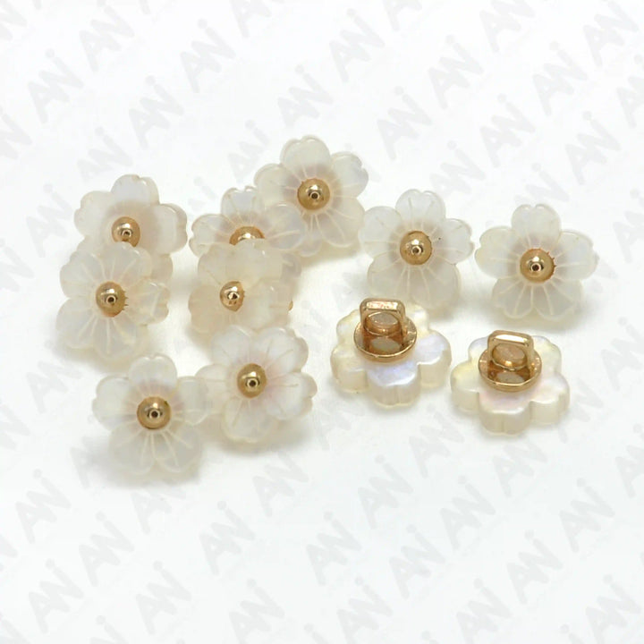 Floral Flower Style Resin Buttons | 12mm
