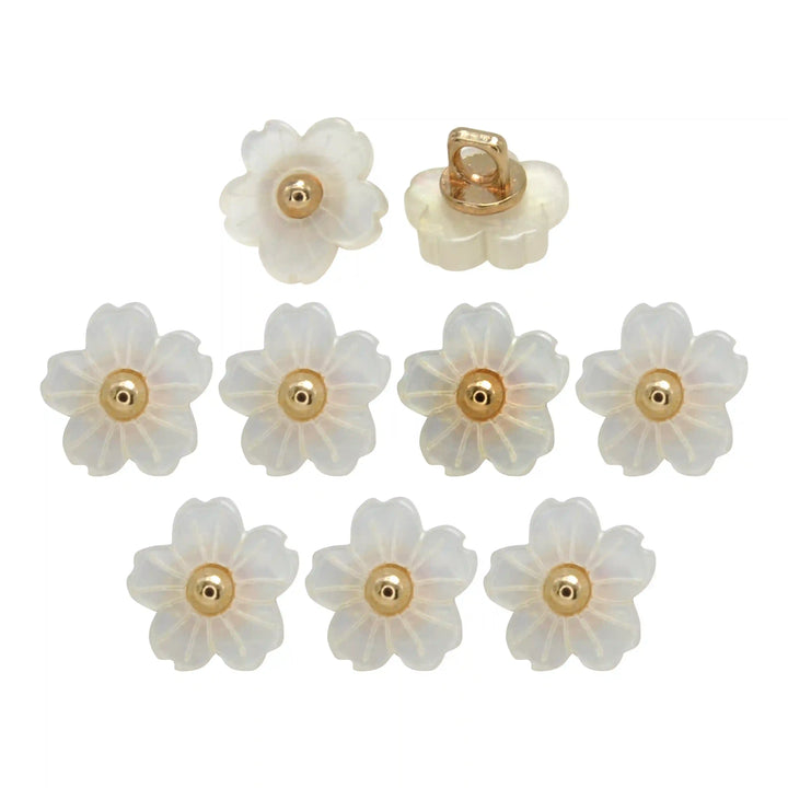 Floral Flower Style Resin Buttons | 12mm