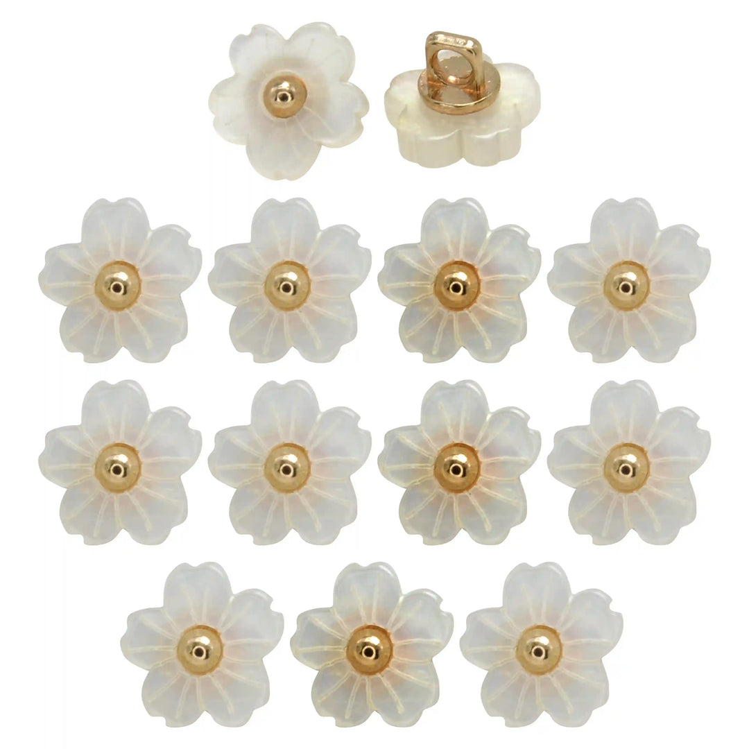 Floral Flower Style Resin Buttons | 12mm