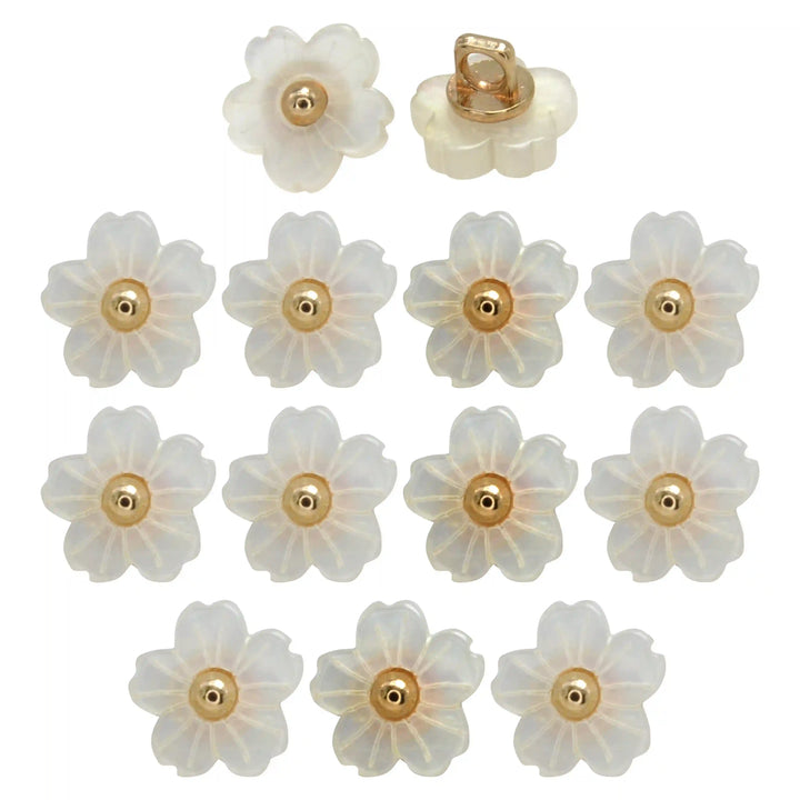 Floral Flower Style Resin Buttons | 12mm