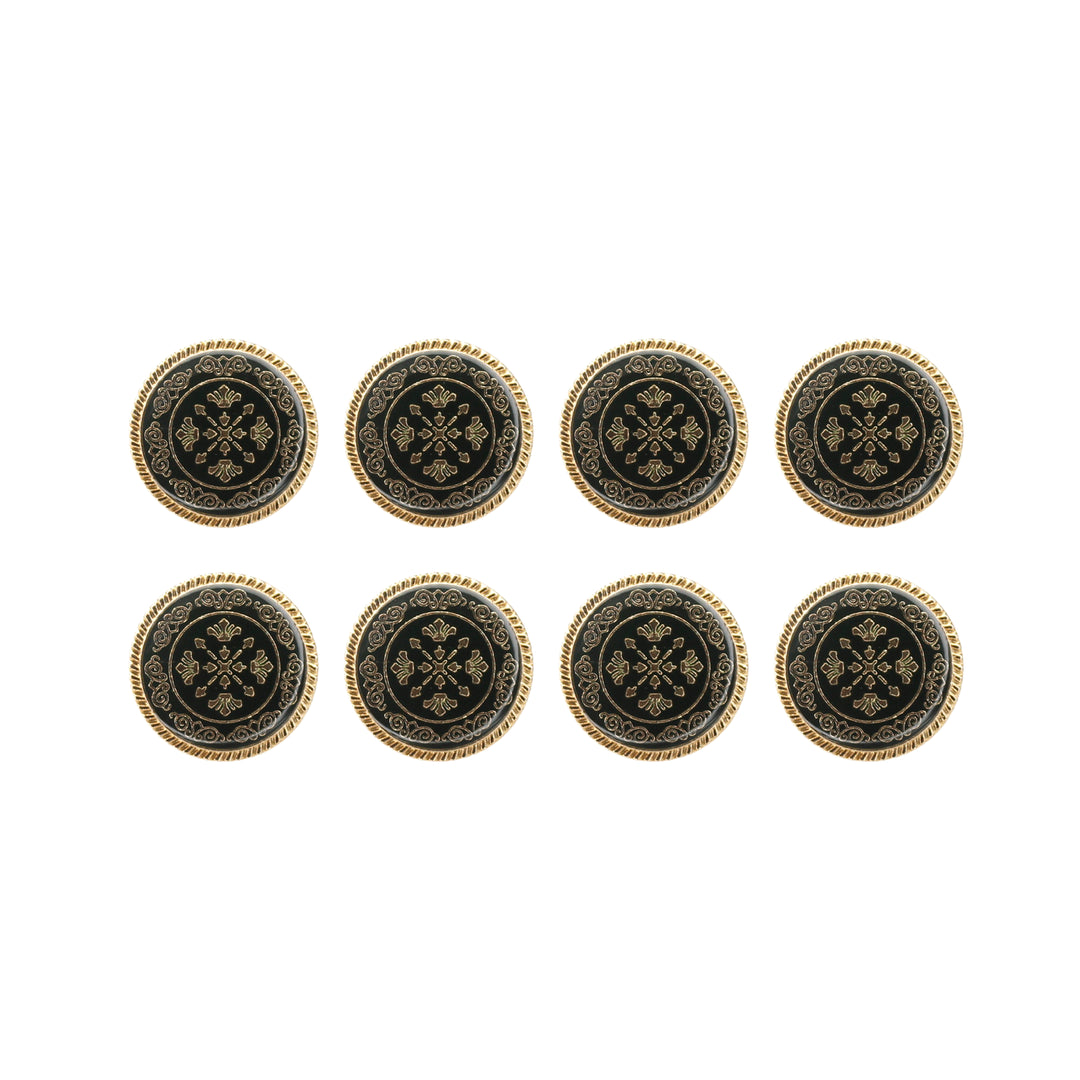 Ornate Metal Buttons with Floral Motif