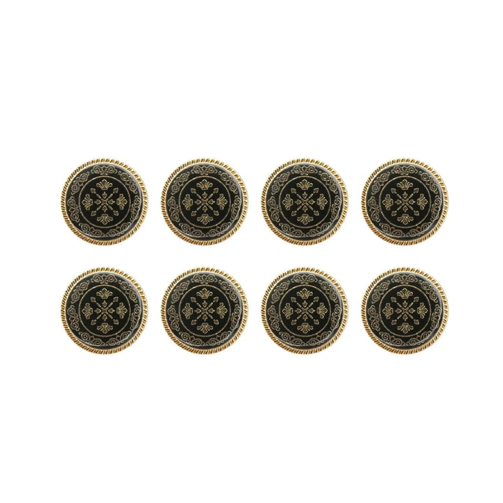 Ornate Metal Buttons with Floral Motif | 17mm(27L) & 21mm(34L)