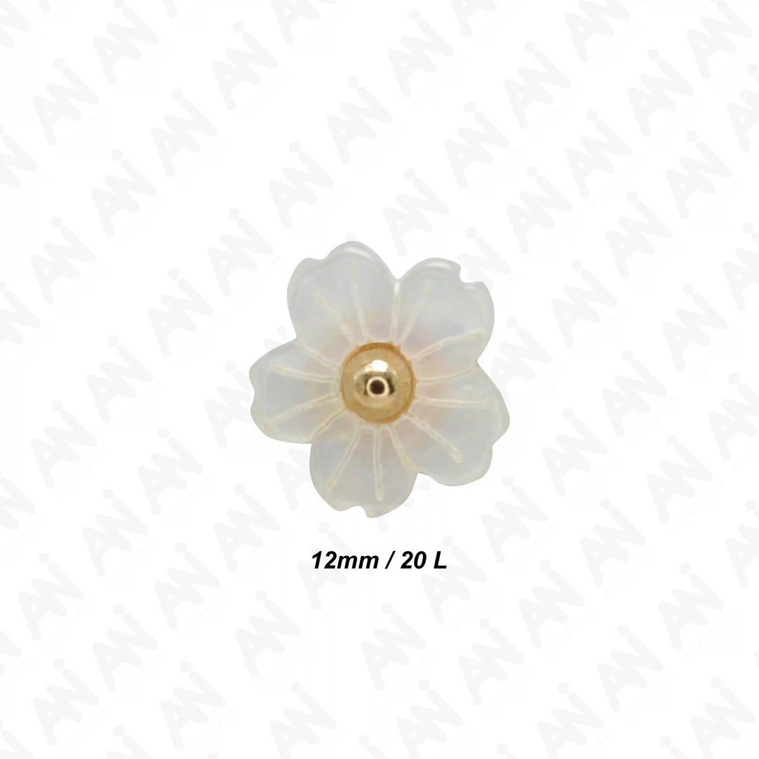 Floral Flower Style Resin Buttons | 12mm