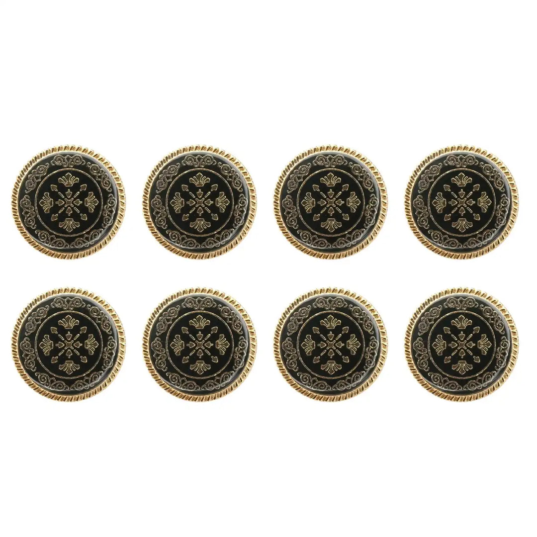 Ornate Metal Buttons with Floral Motif | 17mm(27L) & 21mm(34L)