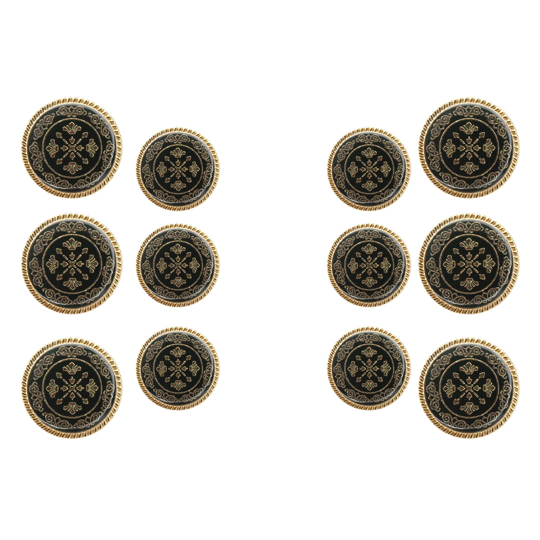 Ornate Metal Buttons with Floral Motif