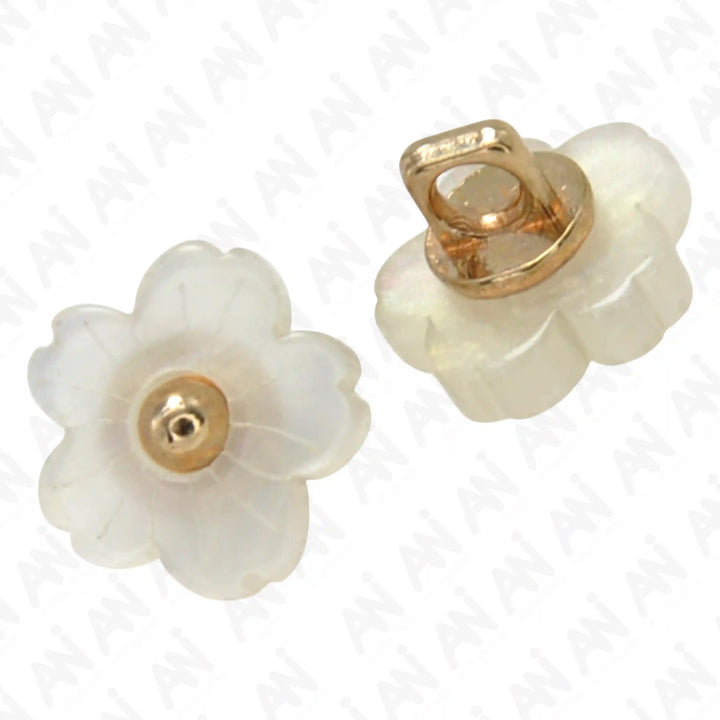 Floral Flower Style Resin Buttons | 12mm